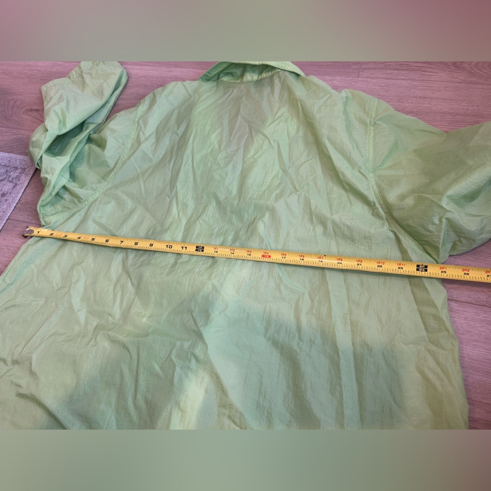 Vintage Diane Von Furstenberg DVF Green Windbreaker Rain Coat Jacket Plus 1X - Picture 8 of 10